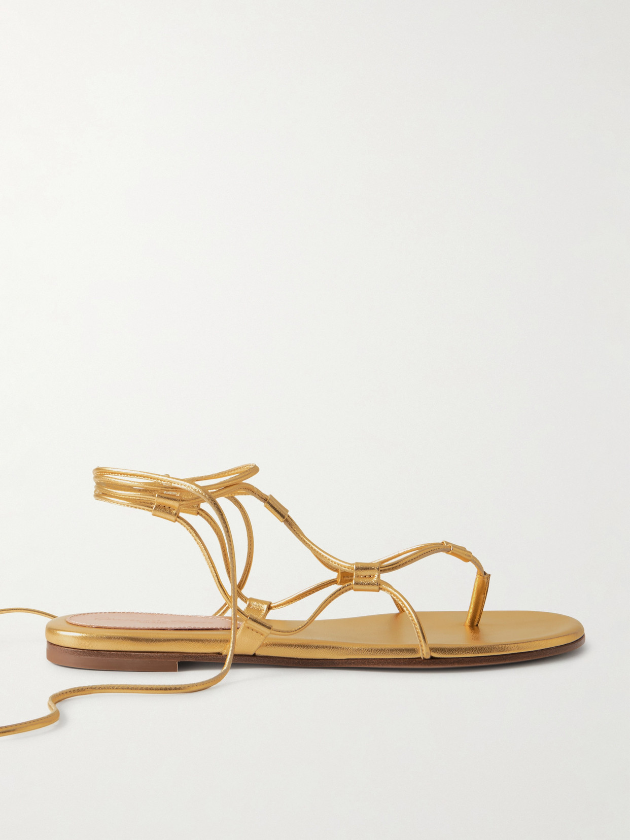 Gianvito Rossi Metallic Leather Sandals In Gold