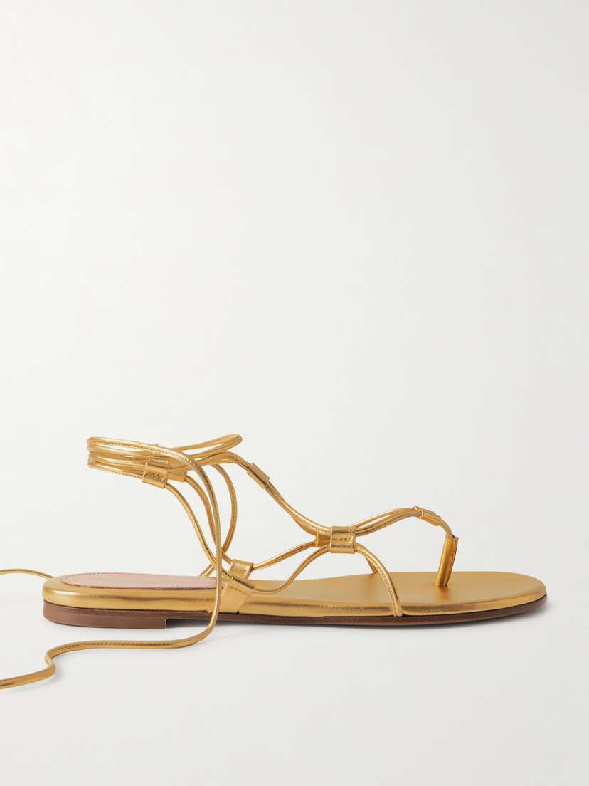 Gianvito Rossi Metallic Leather Sandals