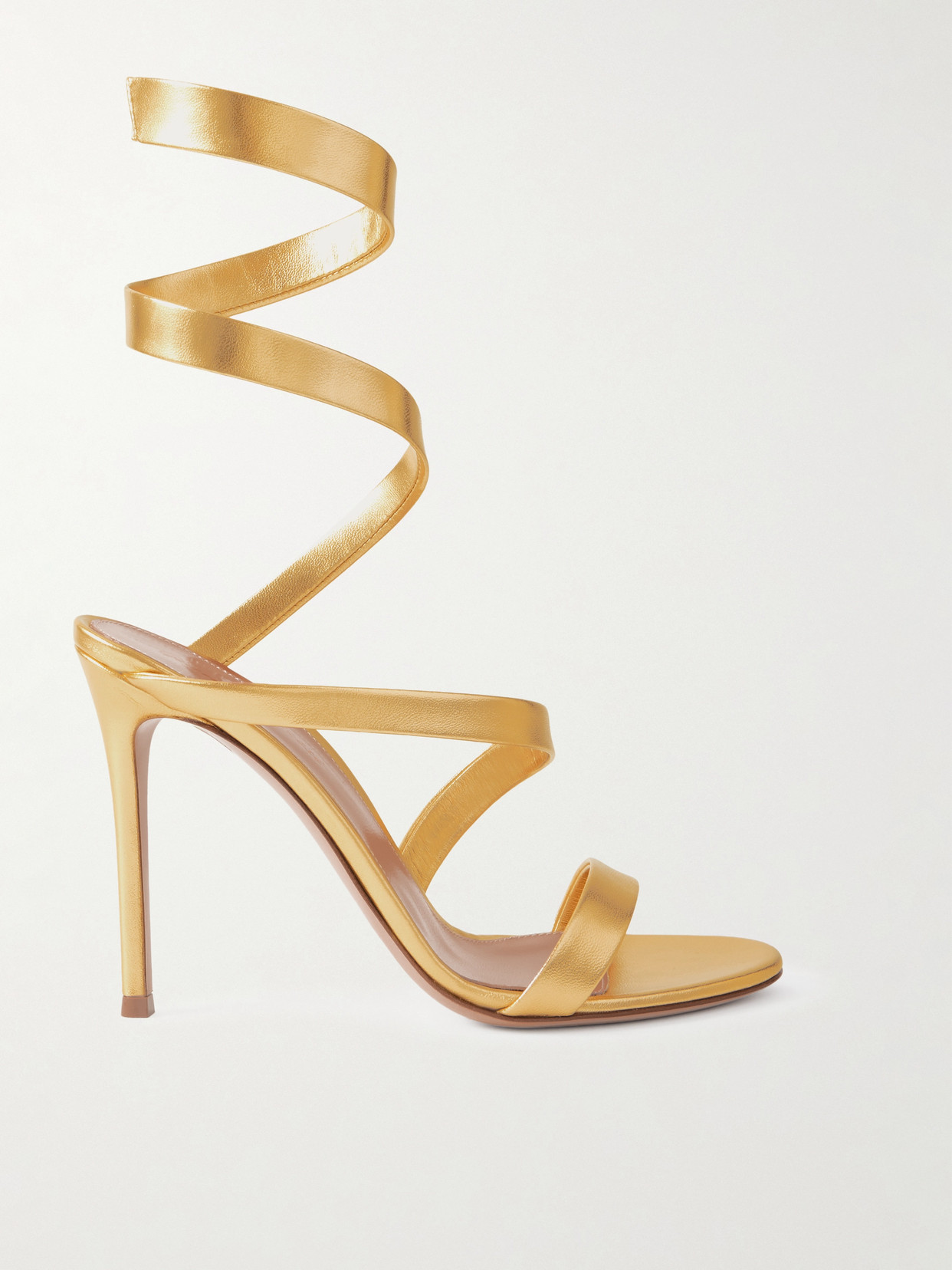 Gianvito Rossi Opera 105 Metallic Leather Sandals In Gold