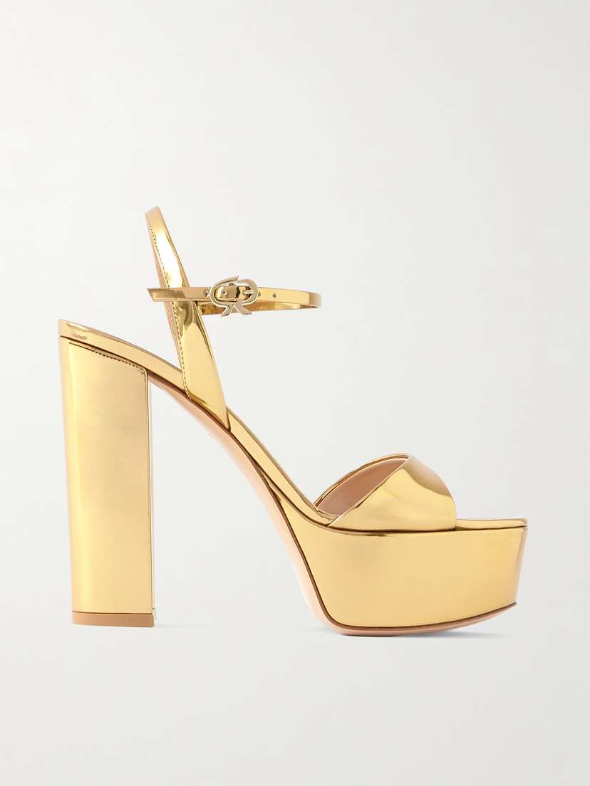 Gianvito Rossi Marlena 85 Mirrored-leather Platform Sandals