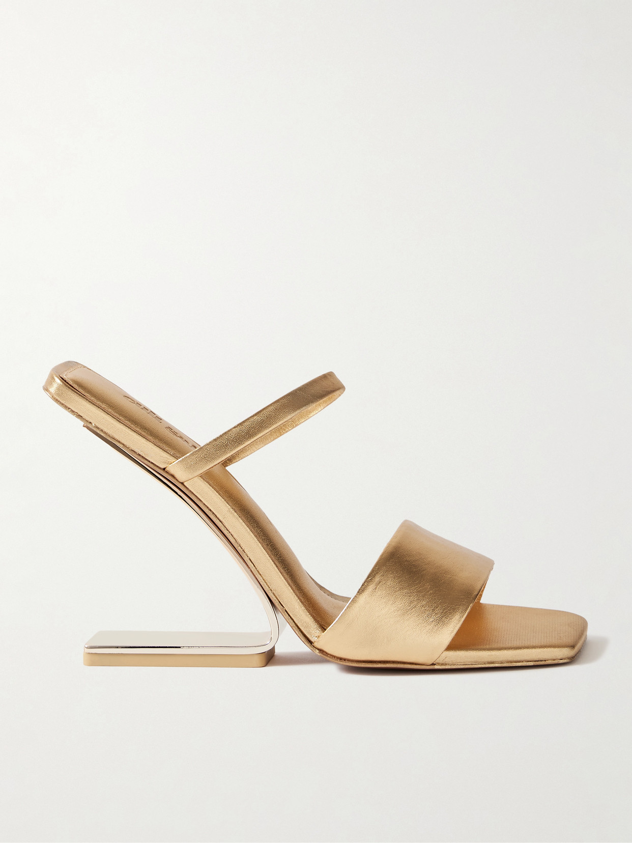 Cult Gaia Rene Metallic Leather Sandals In Silver