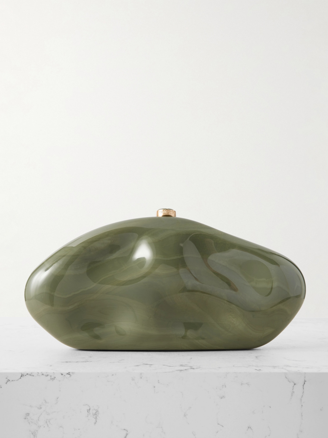Cult Gaia The Caldera Acrylic Clutch In Green