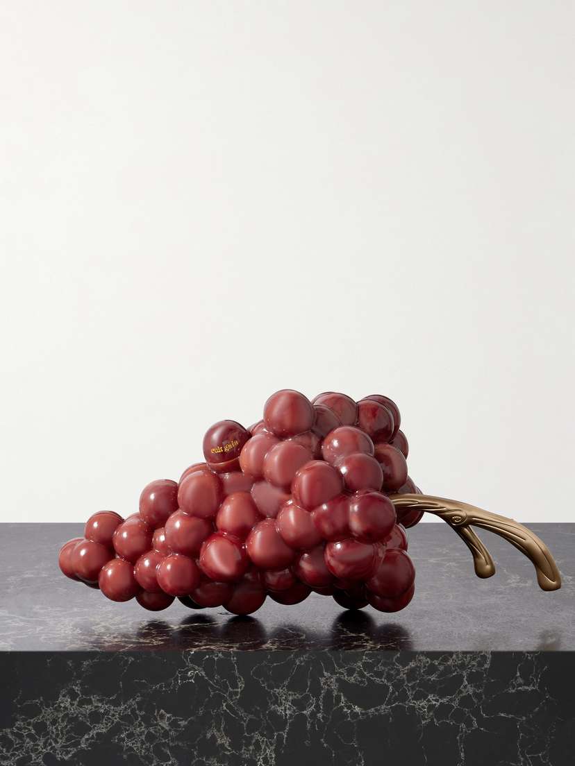 Cult Gaia Grape Resin And Gold-tone Clutch