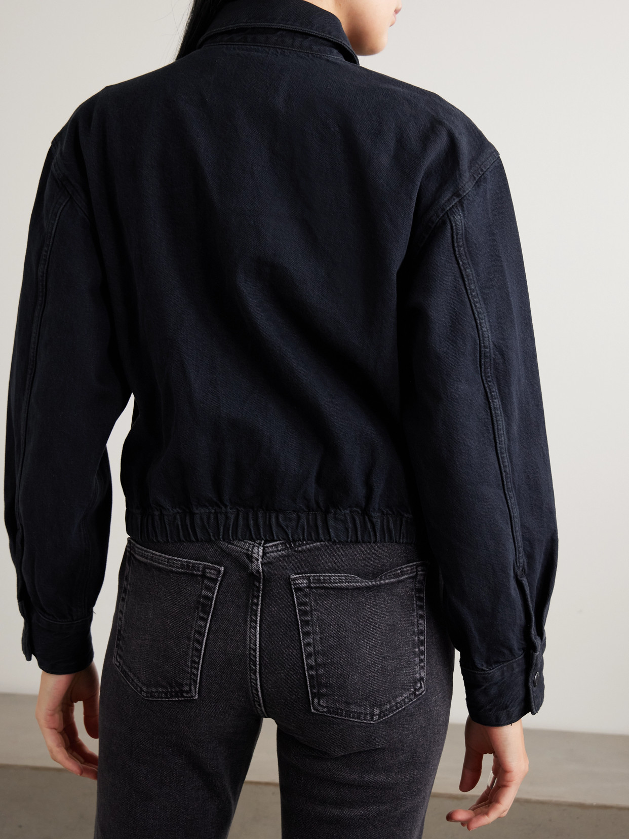 Agolde Nile Denim Bomber Jacket In Blue
