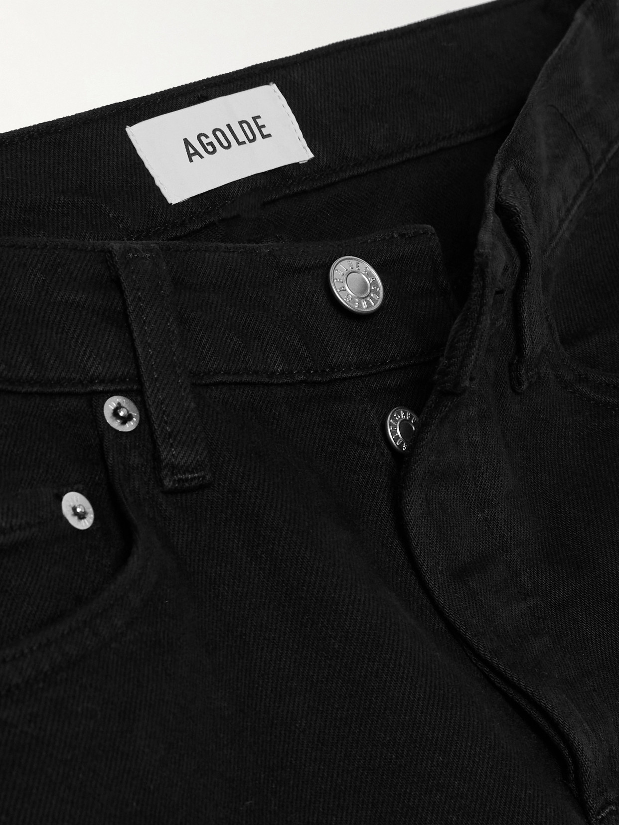 Agolde Ingram Split High-rise Flared Jeans In Black