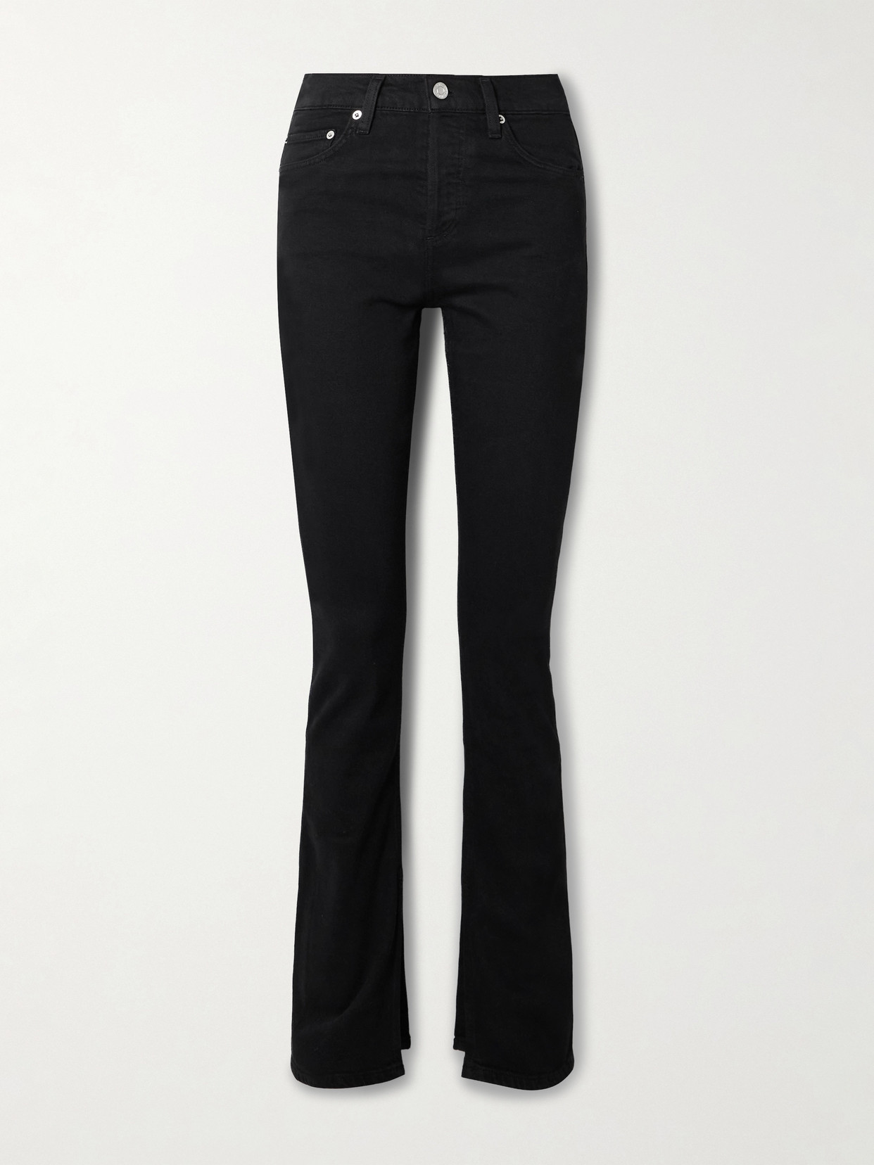 Agolde Ingram Split High-rise Flared Jeans In Black