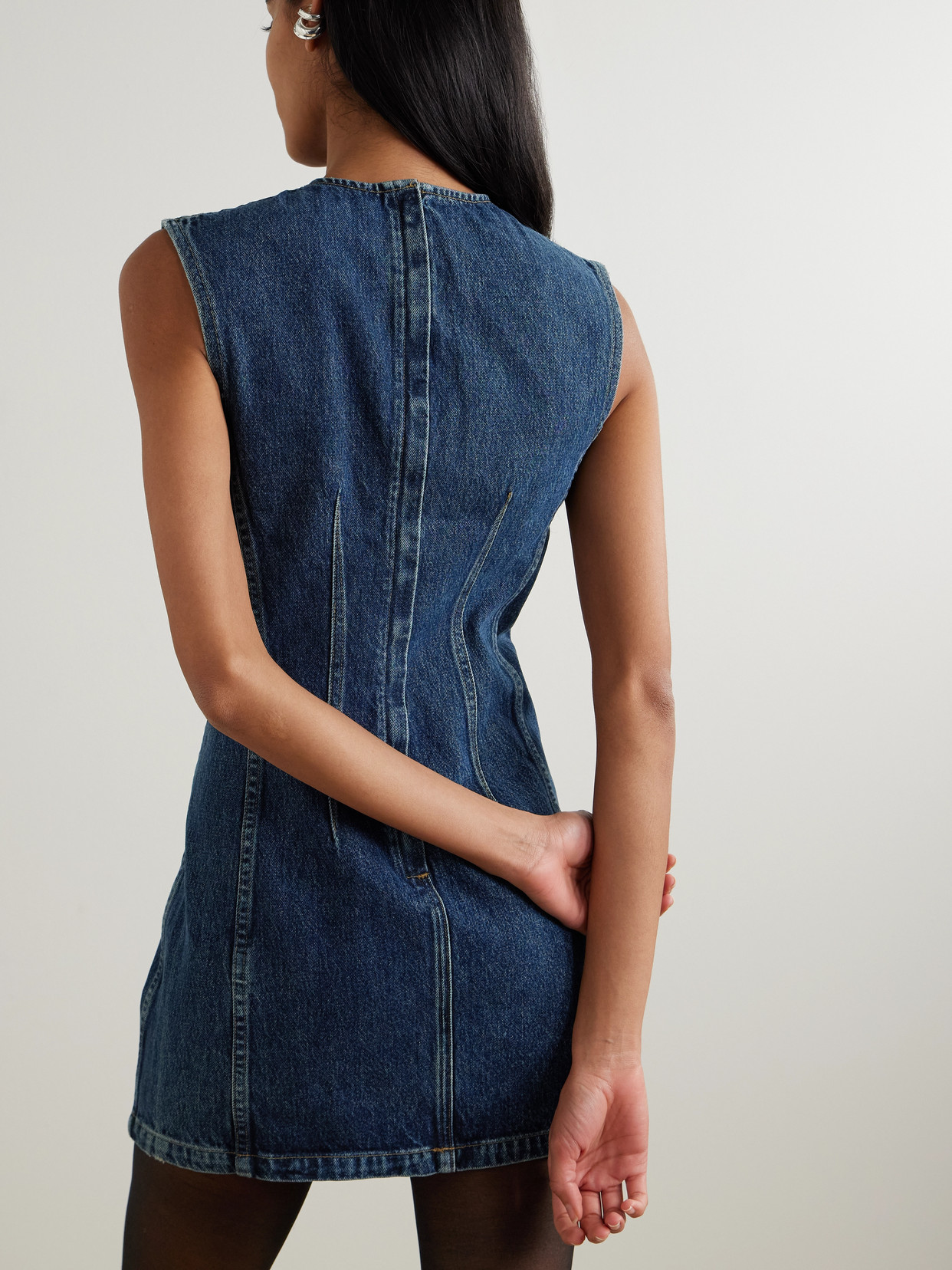 Agolde Barton Denim Mini Dress In Blue