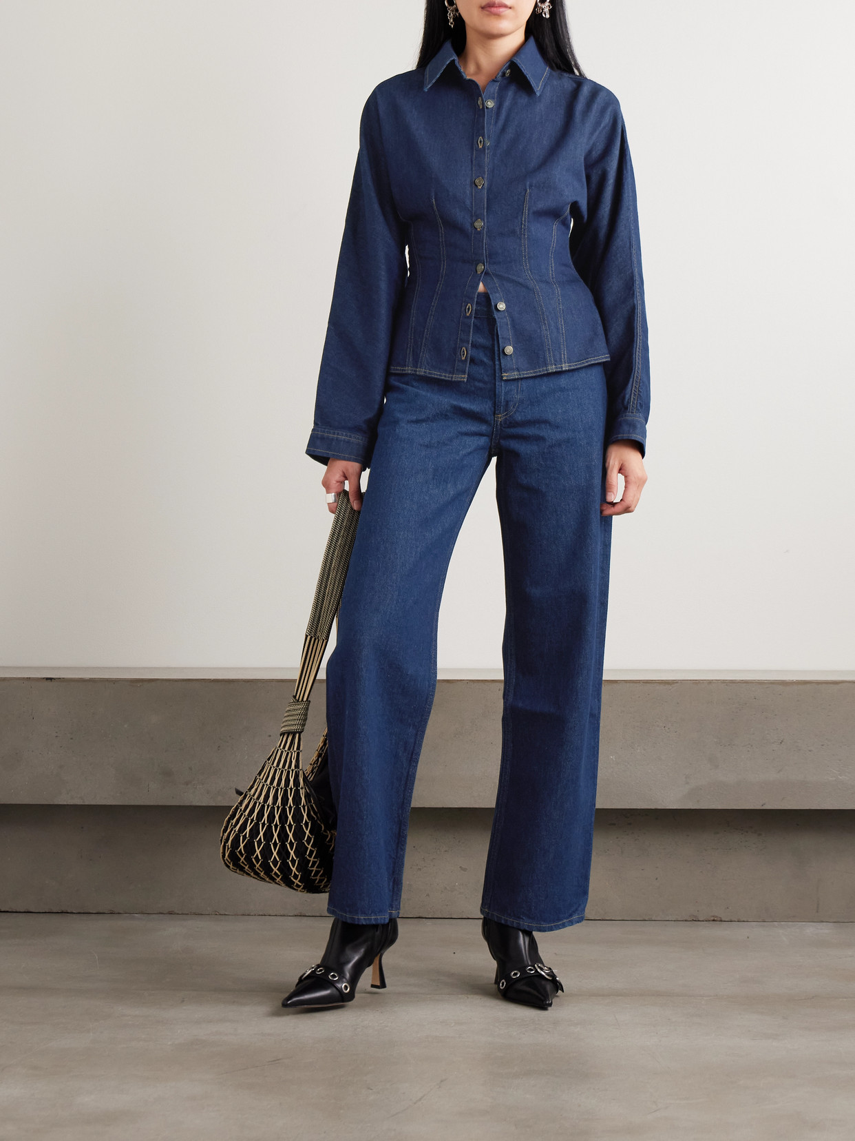 Agolde Devon Denim Shirt In Blue