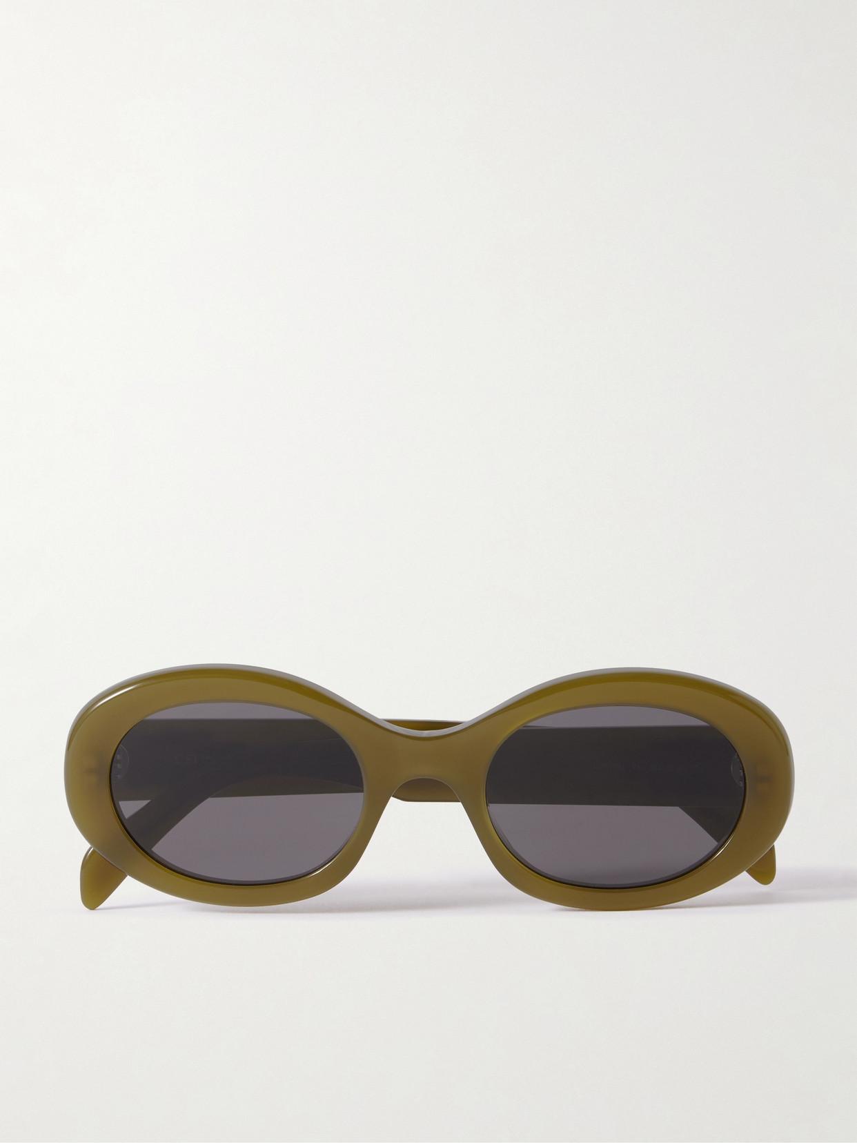 Celine Triomphe Oval-frame Acetate Sunglasses In Brown