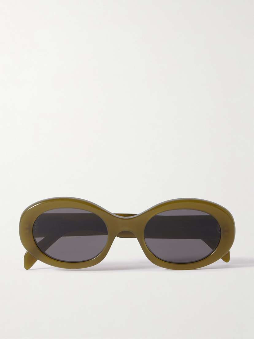 CELINE Eyewear Triomphe Oval-frame Acetate Sunglasses