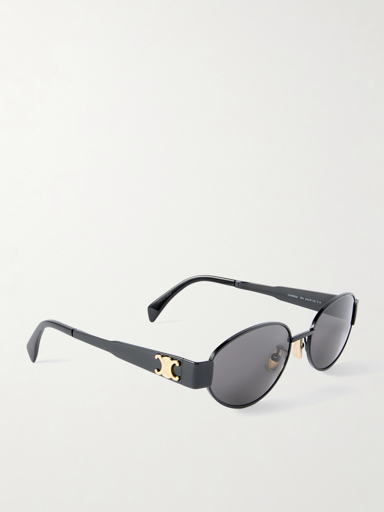 Celine Oval-frame Metal And Acetate Sunglasses In Black