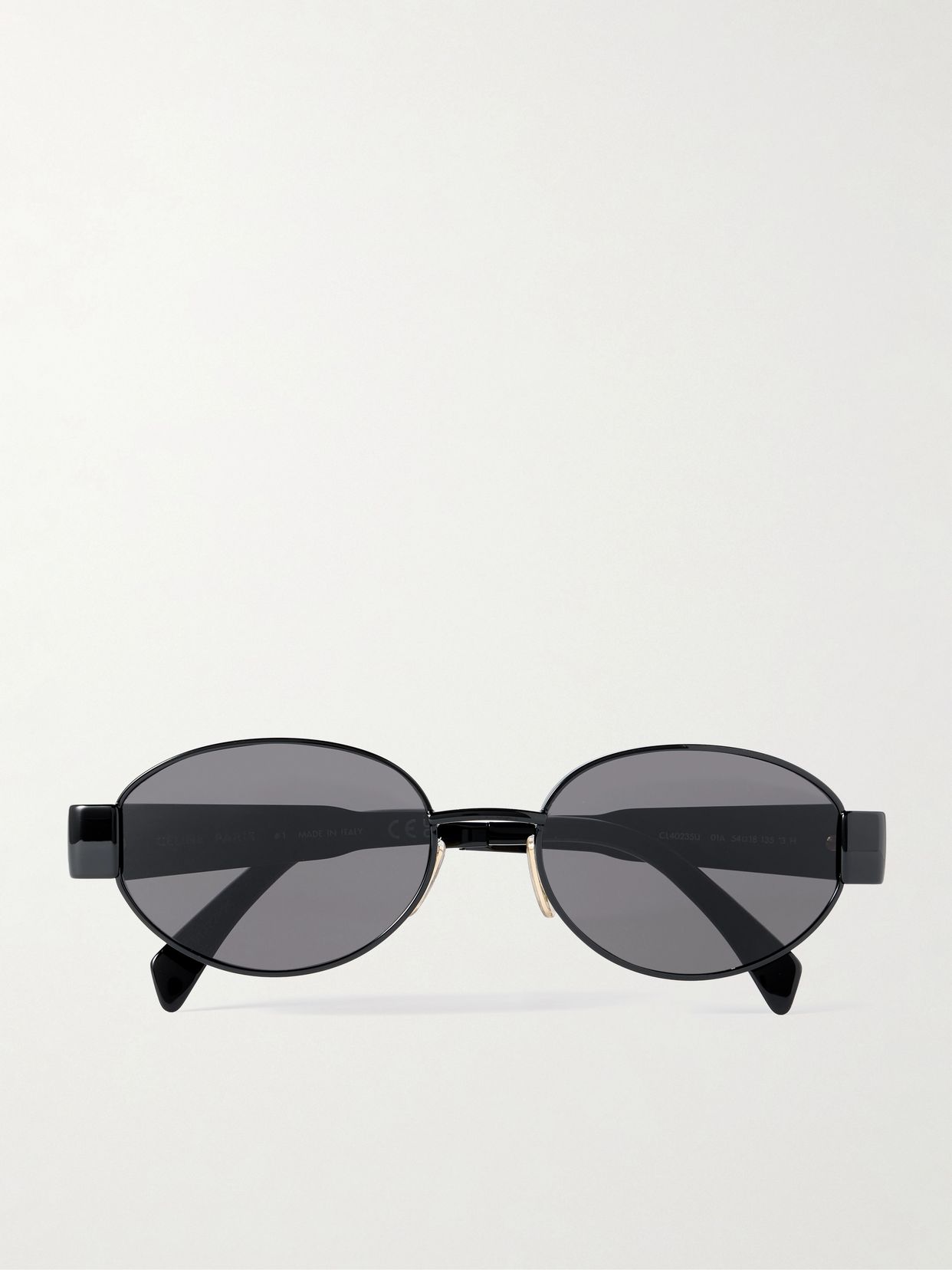 Oval-frame metal and acetate sunglasses