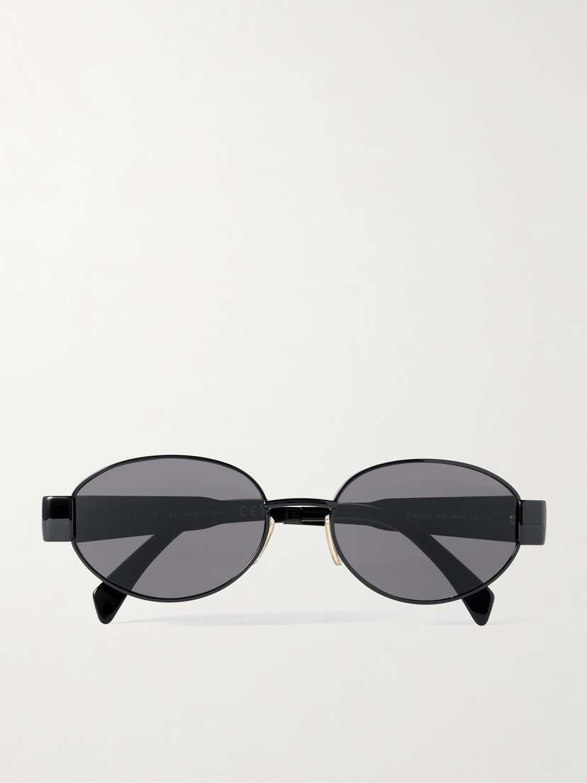 CELINE Eyewear Oval-frame Metal And Acetate Sunglasses