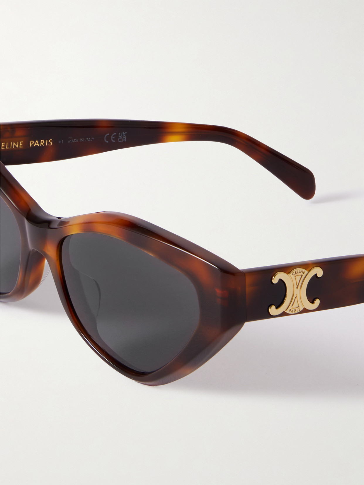 Celine Triomphe Cat-eye Tortoiseshell Acetate Sunglasses In Brown