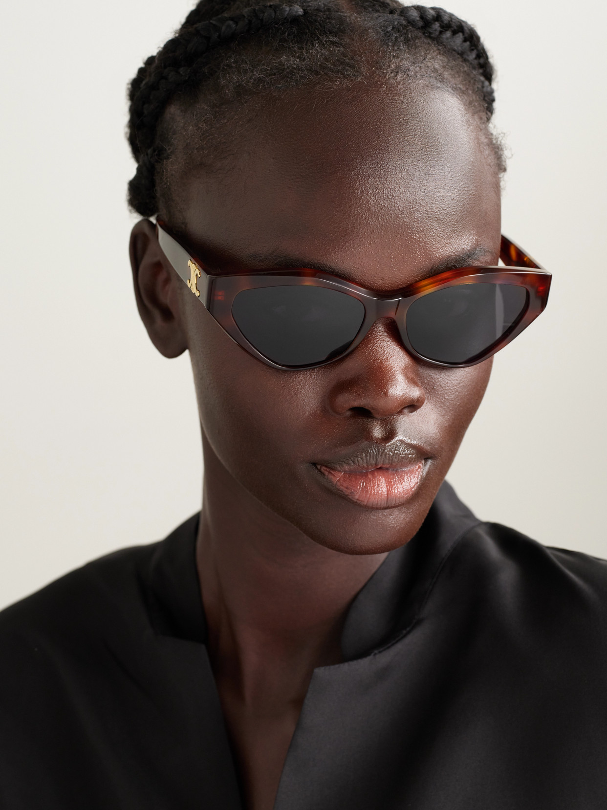 Celine Triomphe Cat-eye Tortoiseshell Acetate Sunglasses In Brown