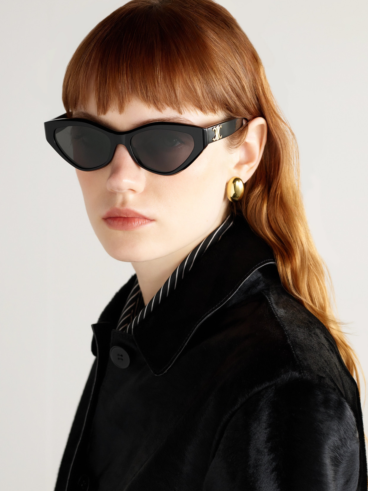 Celine Cl40323u Triomphe 01a Nero Sunglasses In Black