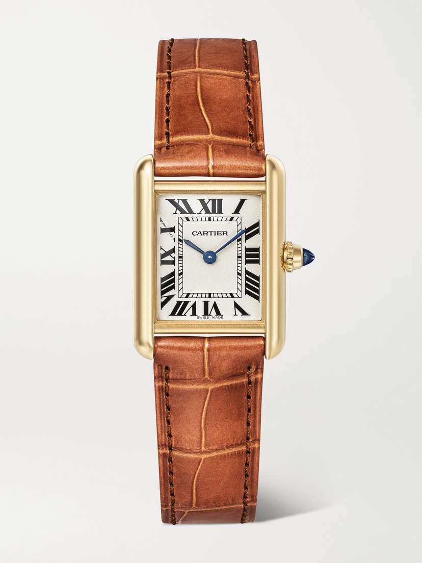 Cartier Tank Louis 22mm Small 18-karat Gold And Alligator Watch