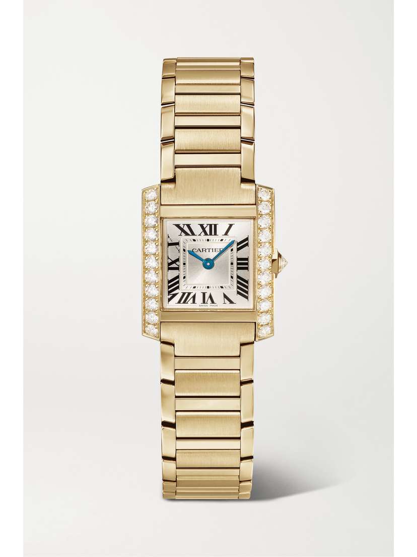 Cartier Tank Française 25.7mm Small 18-karat Gold Diamond Watch