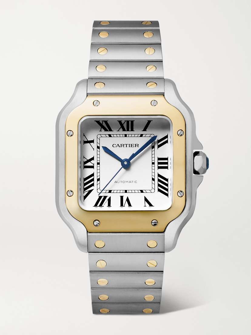 Cartier Santos De Automatic 35.1mm Stainless Steel And 18-karat Gold Watch