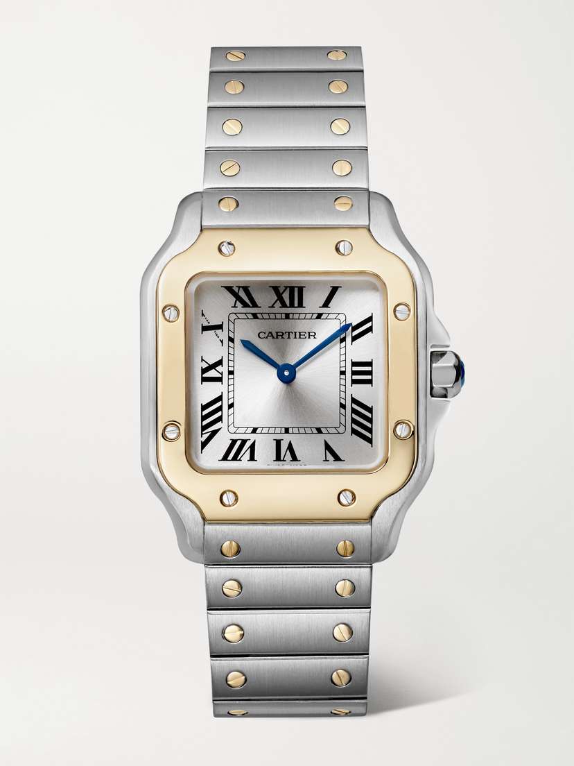 Cartier Santos De  34.5mm Stainless Steel And 18-karat Gold Watch