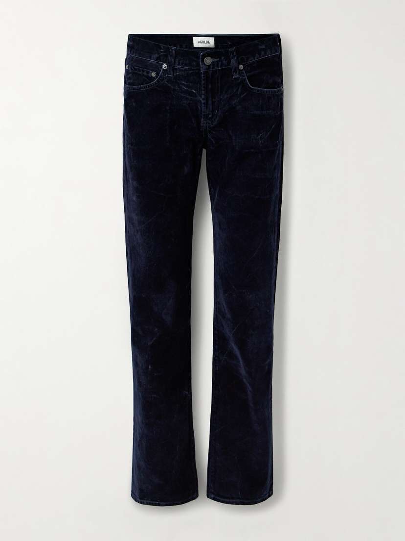 AGOLDE Cotton-blend Velvet Straight-leg Pants