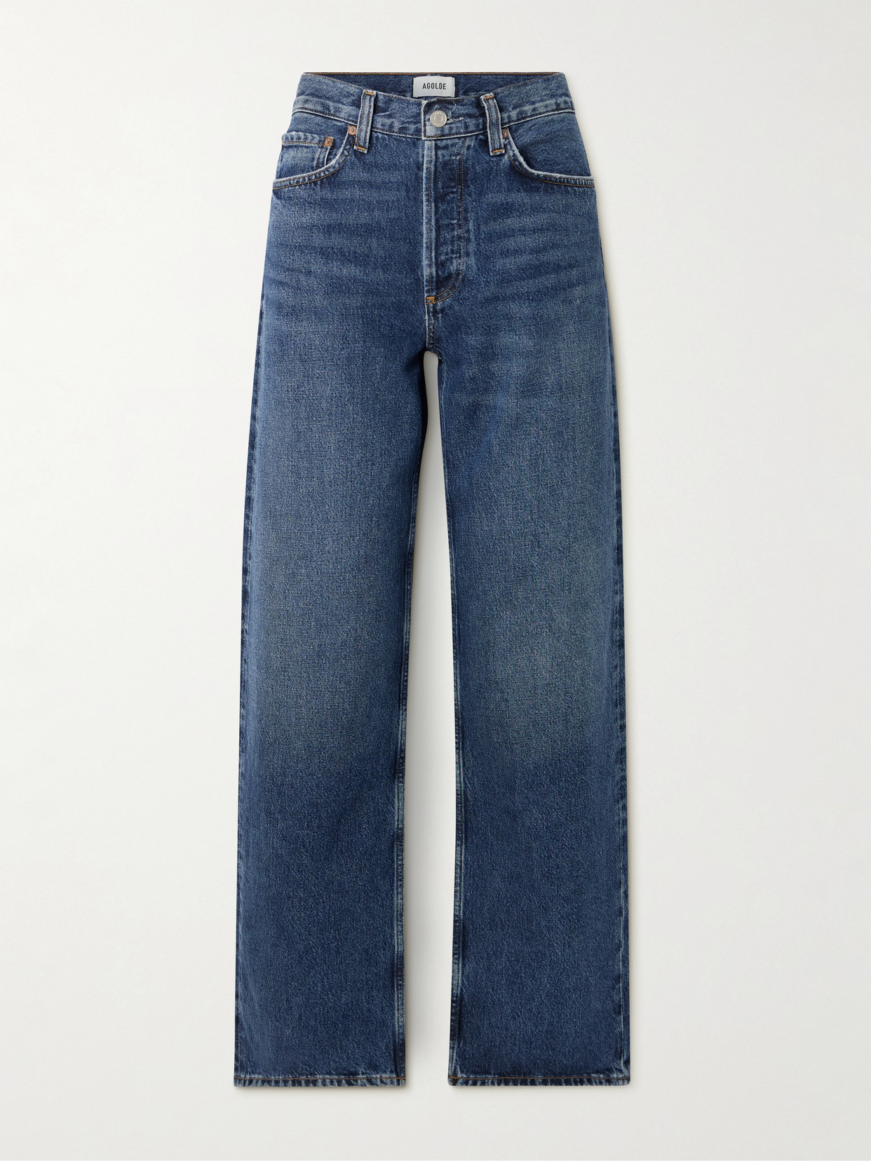 Agolde Arc Long High-rise Wide-leg Jeans In Blue