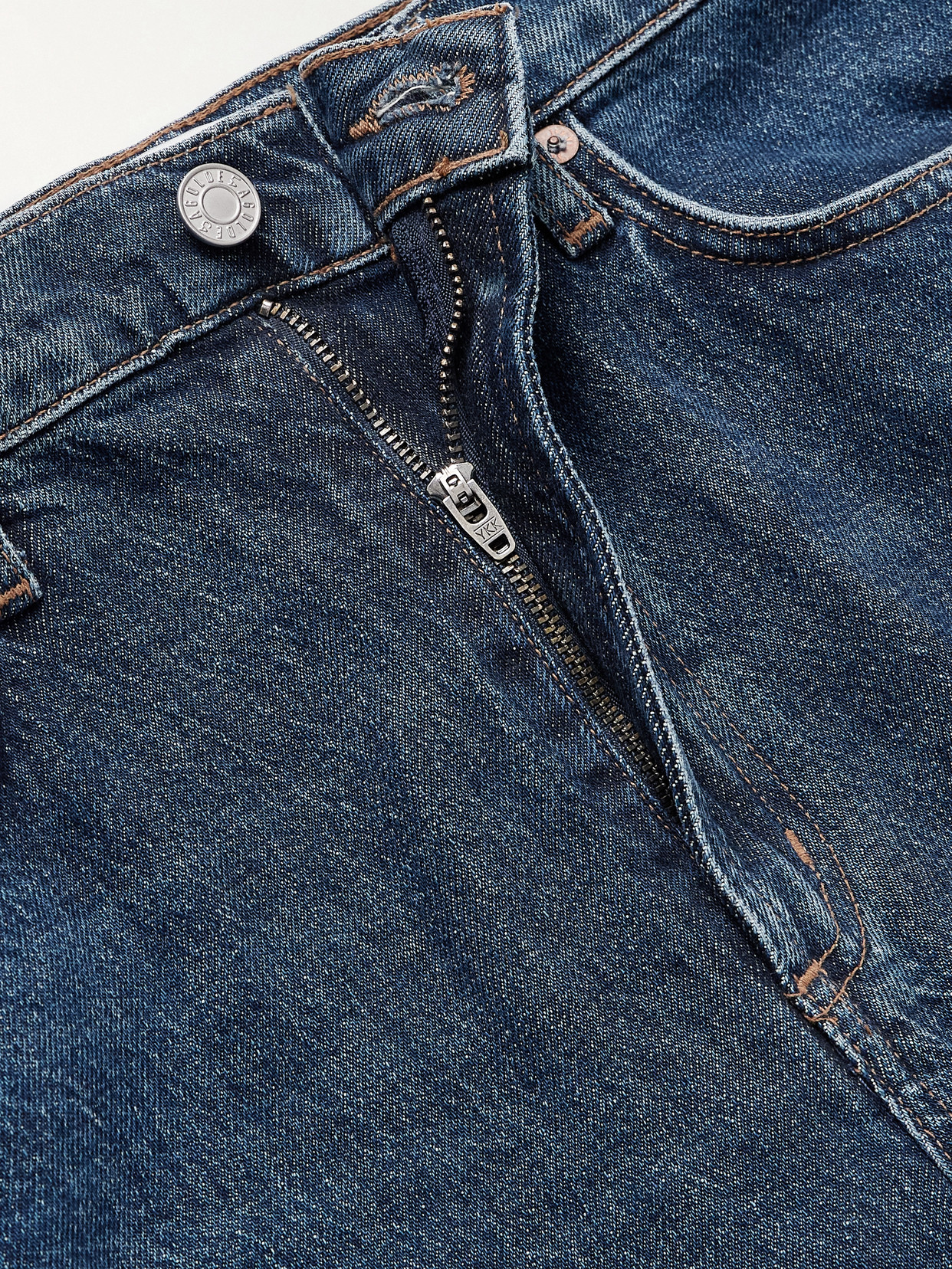 Agolde Womens Tempo Harper Branded-hardware Straight-leg Mid-rise Jeans In Blue