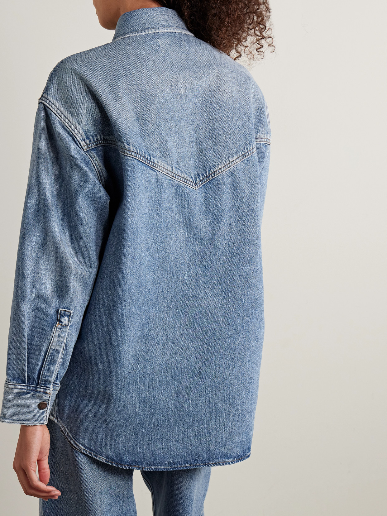Agolde Lotta Denim Shirt In Grade In Blue