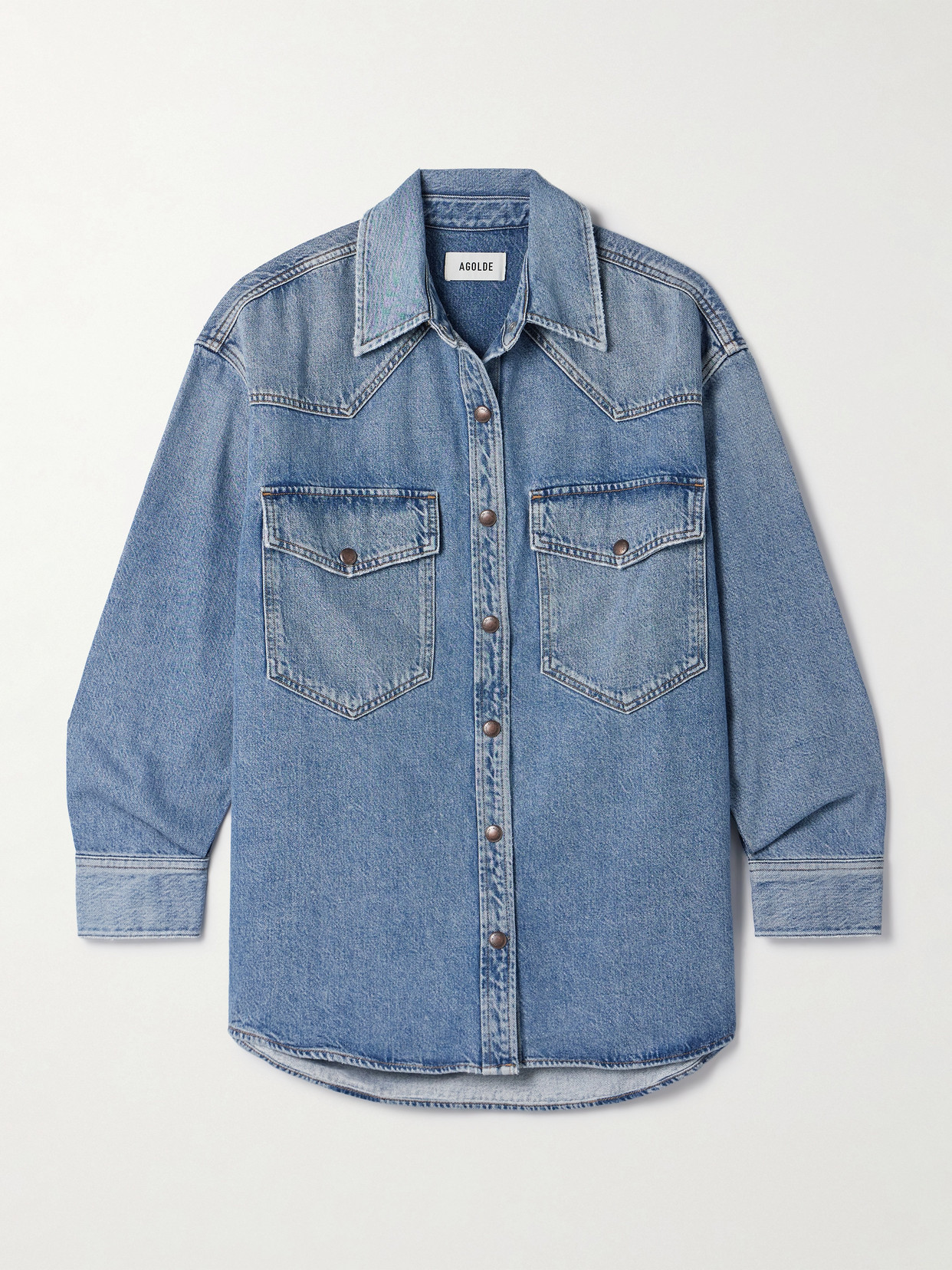 Agolde Lotta Denim Shirt In Grade In Blue