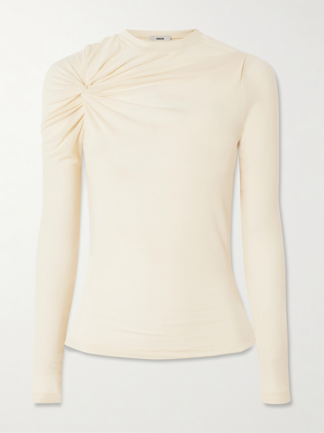 Agolde Lissa Gathered Jersey Top In White