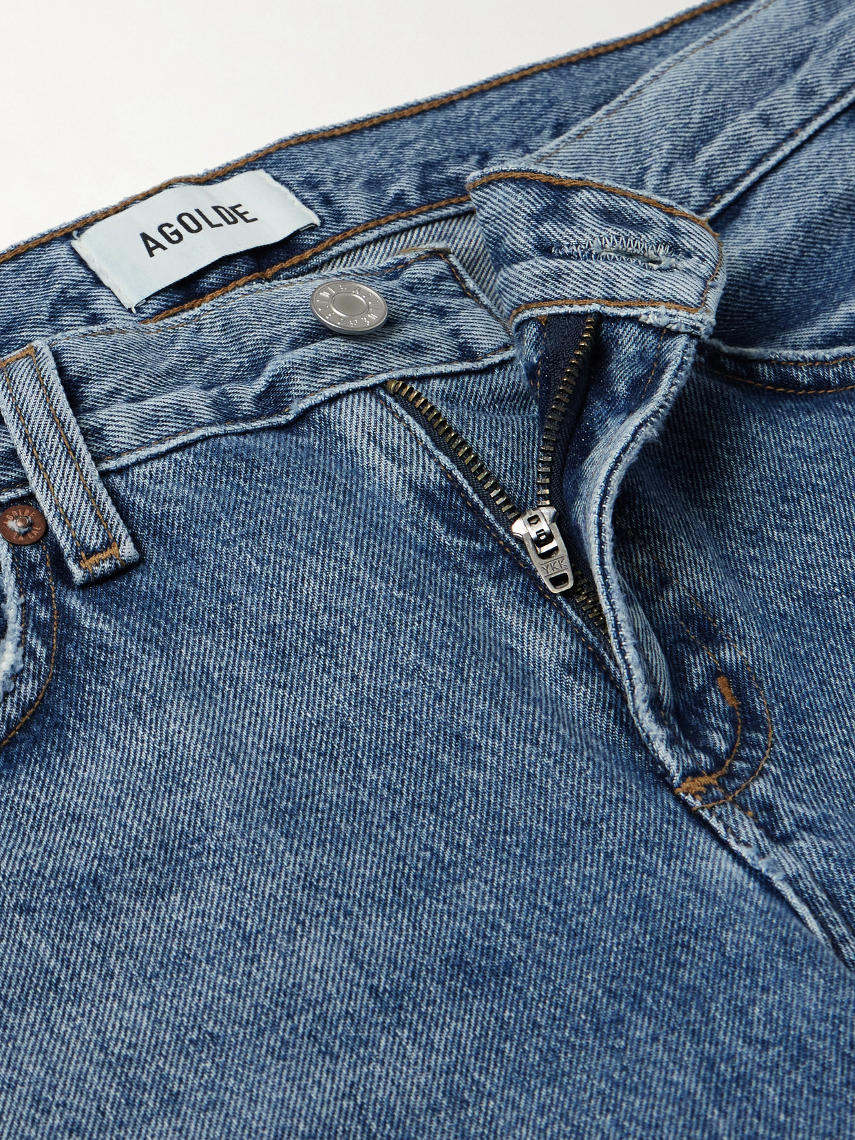 Agolde Low-rise Slim-leg Jeans In Blue