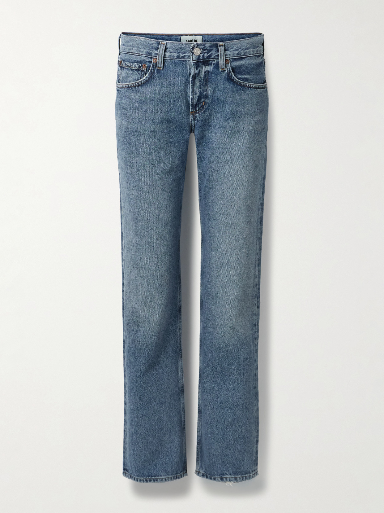 Agolde Low-rise Slim-leg Jeans In Blue