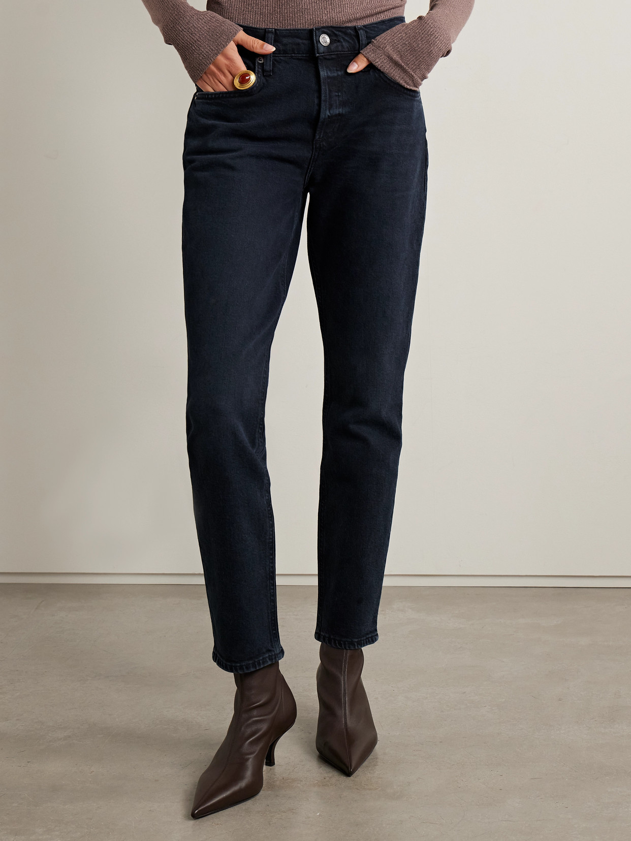 Cocktail Ankle Mid-Rise Slim-Leg Jeans