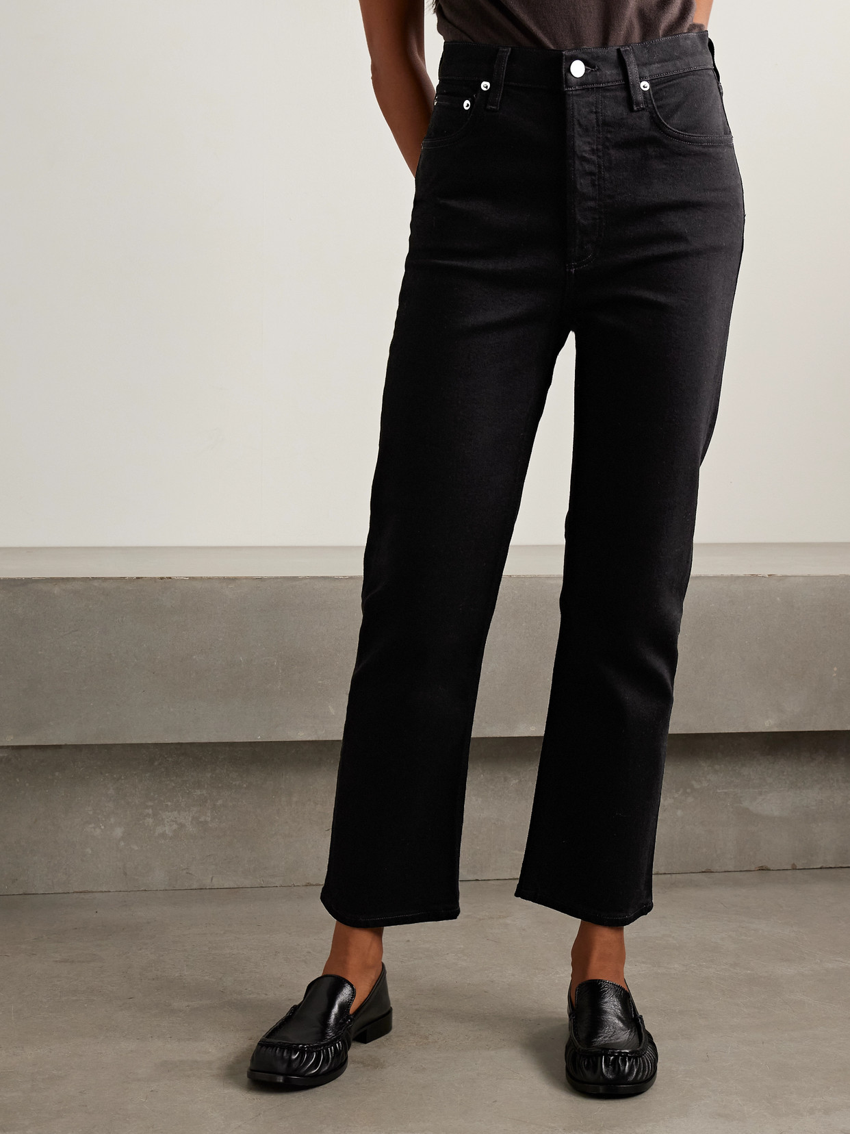 Agolde Leena Bootcut Jeans In Black