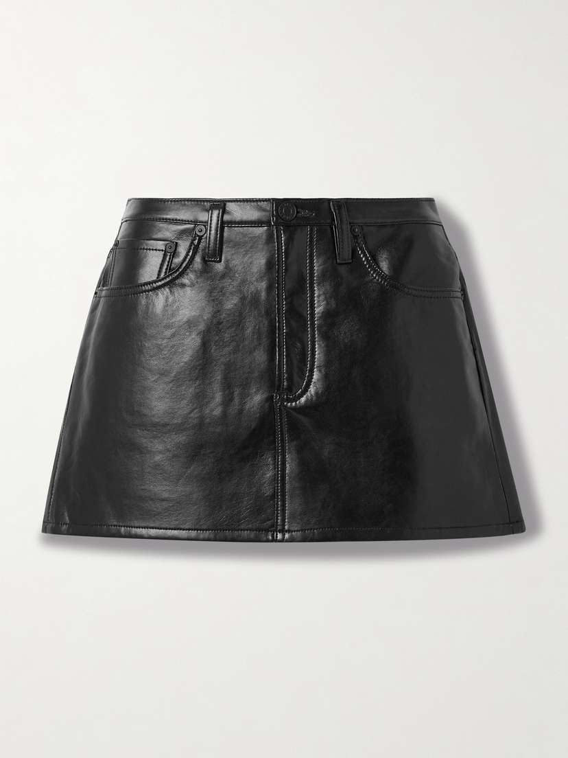 AGOLDE Keira Recycled Leather-blend Mini Skirt