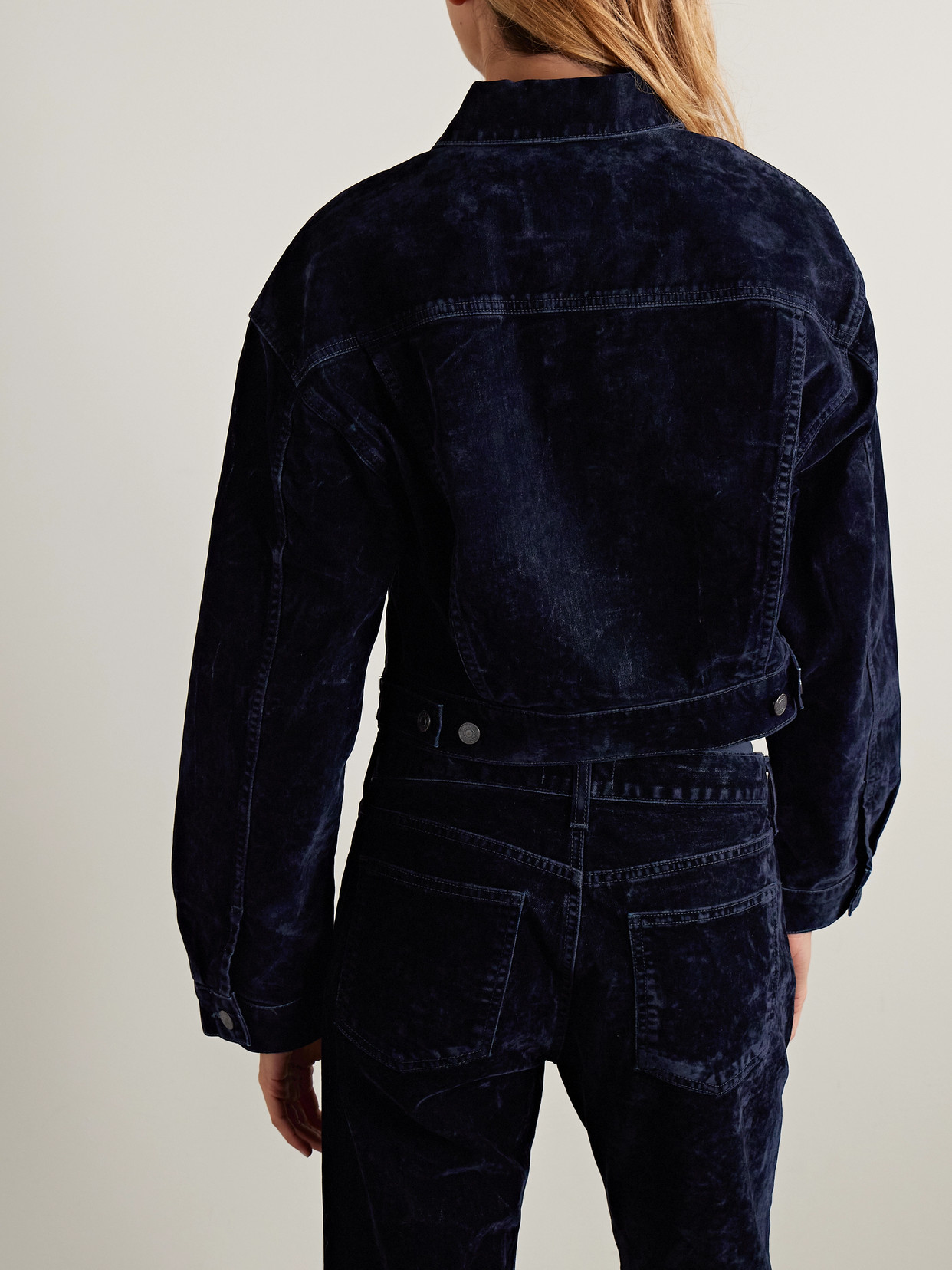 Agolde Buttoned Flap-pocket Jacket In Blue