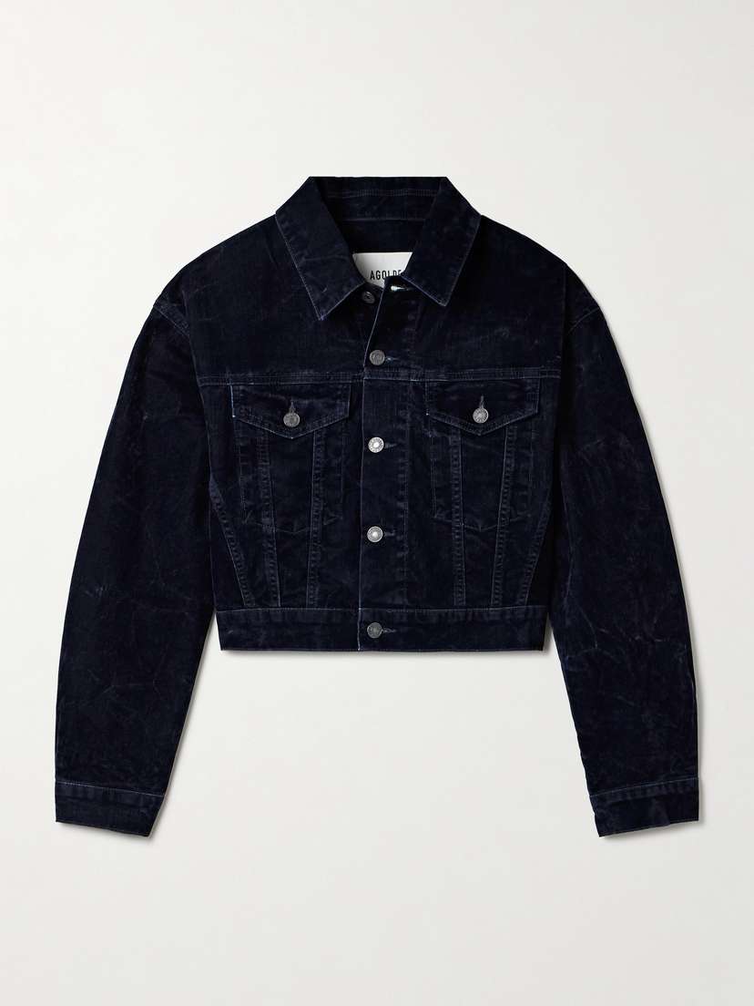 AGOLDE Radley Cropped Cotton-blend Velvet Jacket