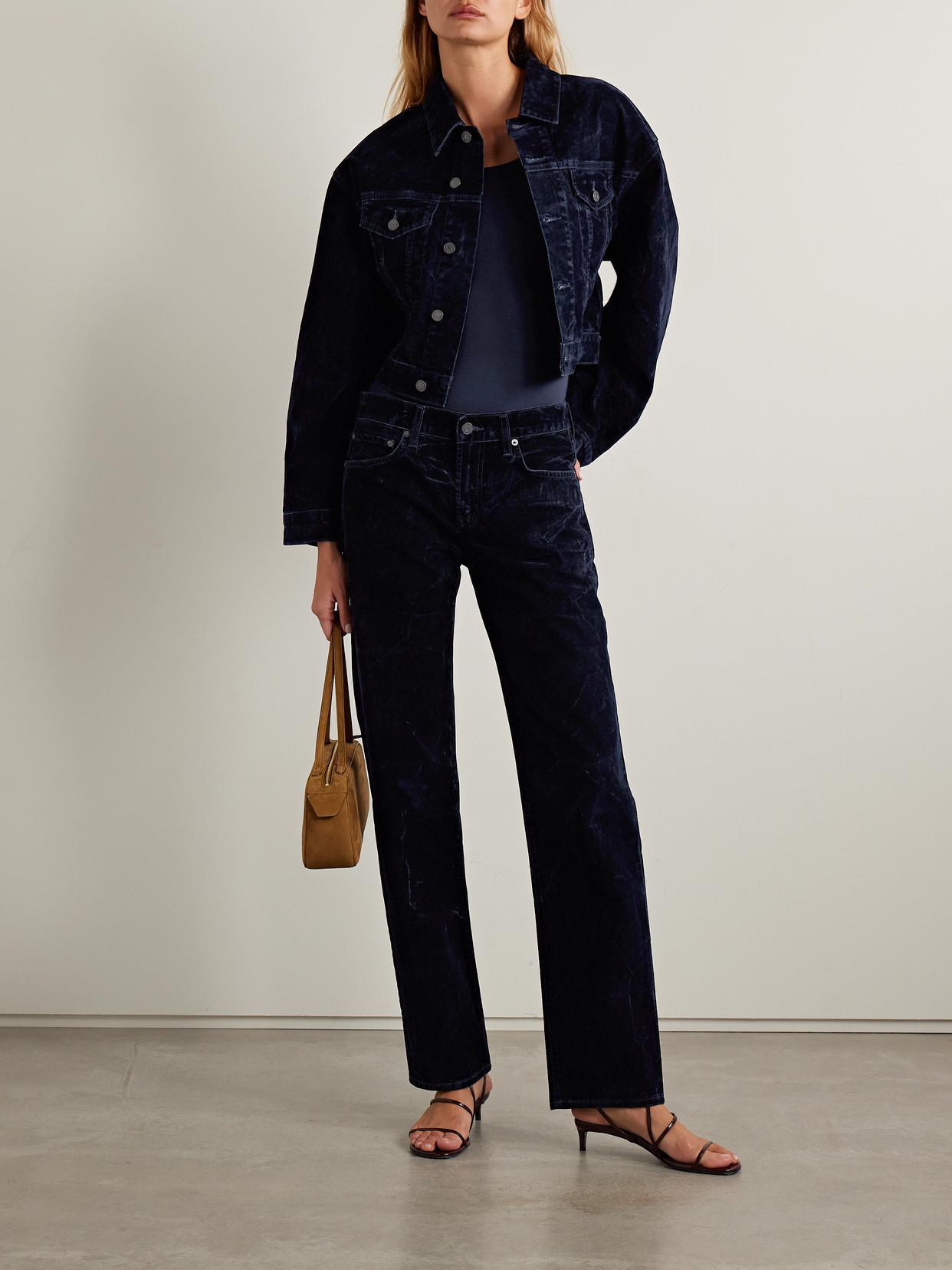 Agolde Buttoned Flap-pocket Jacket In Blue