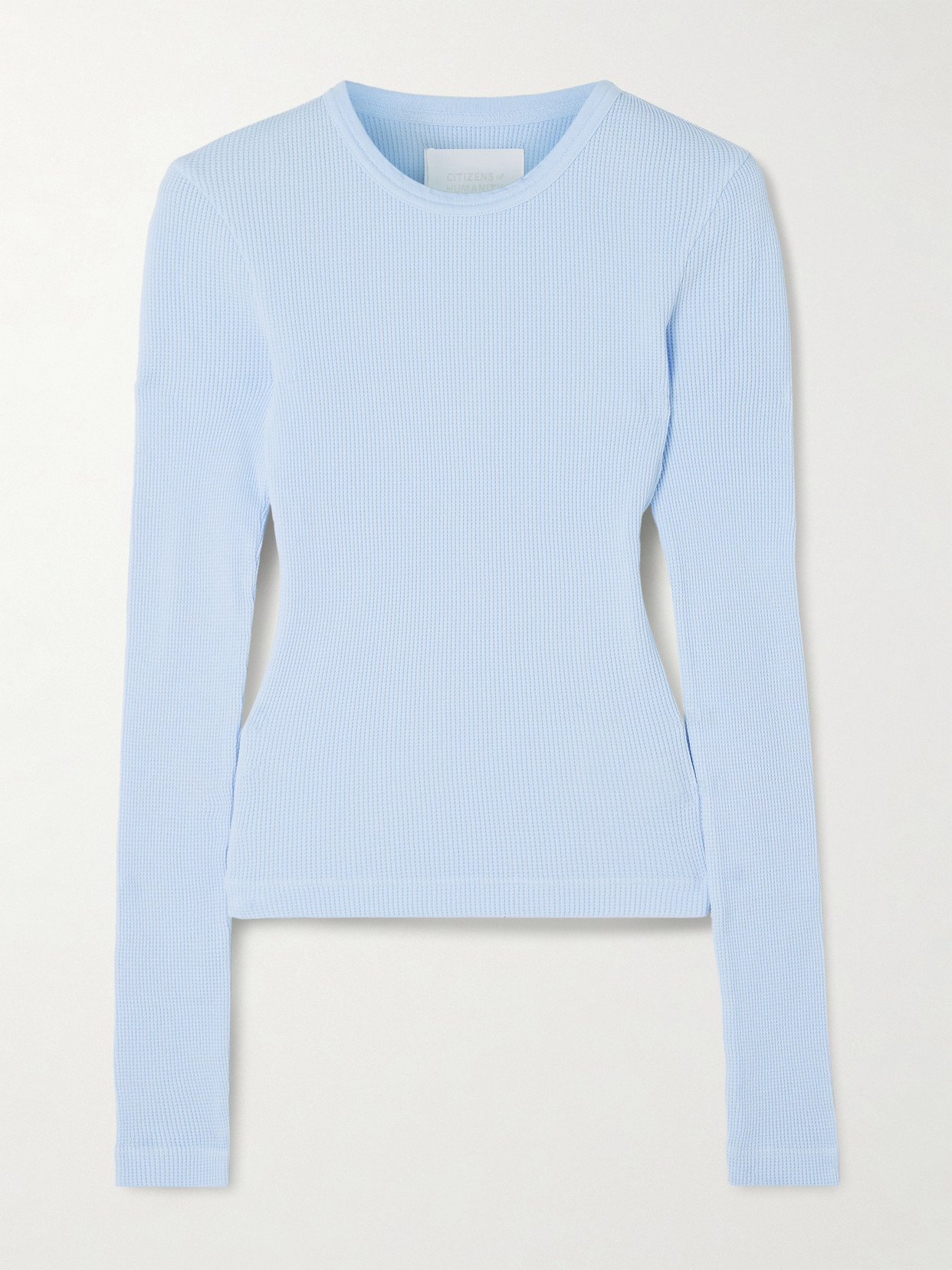 Pilar Cropped Waffle-Knit Cotton T-Shirt