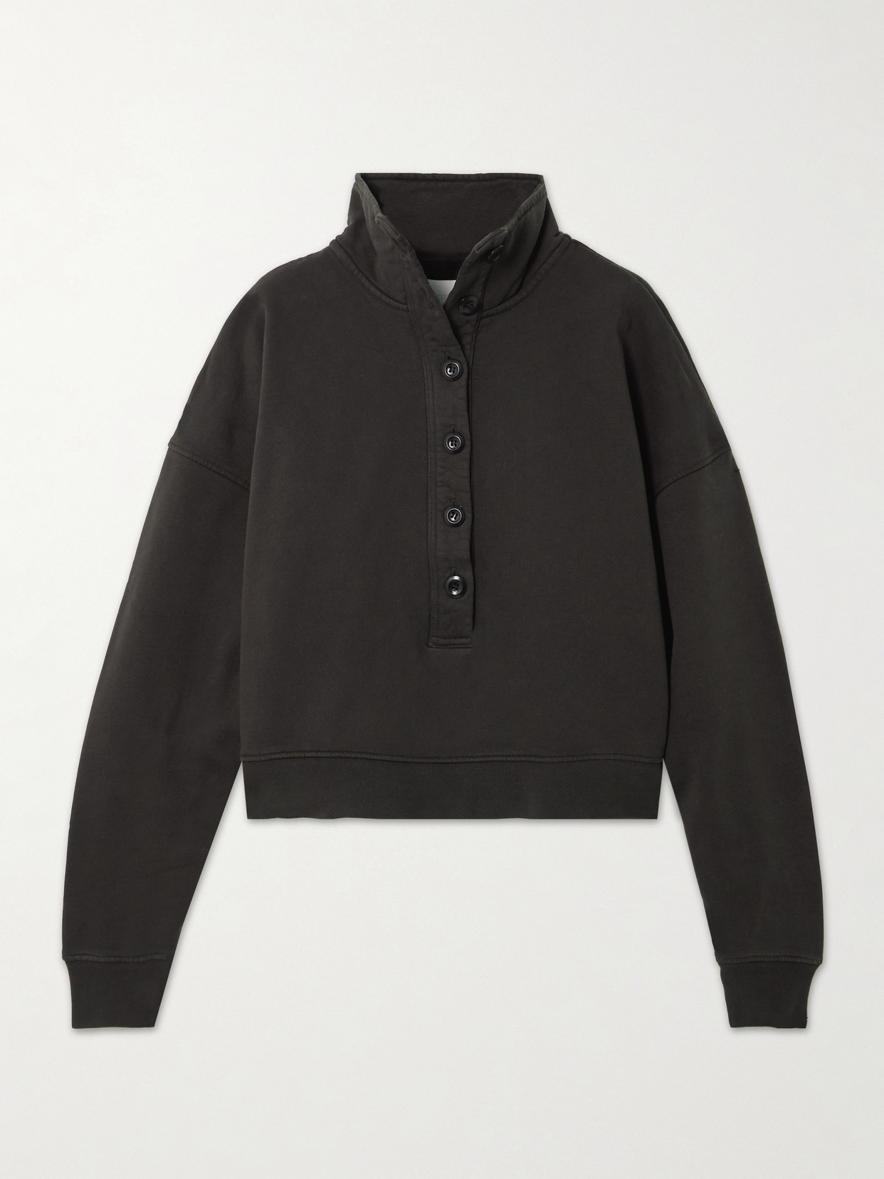 Citizen Of Humanity Mirelle Cropped Cotton-jersey Sweatshirt In Brown