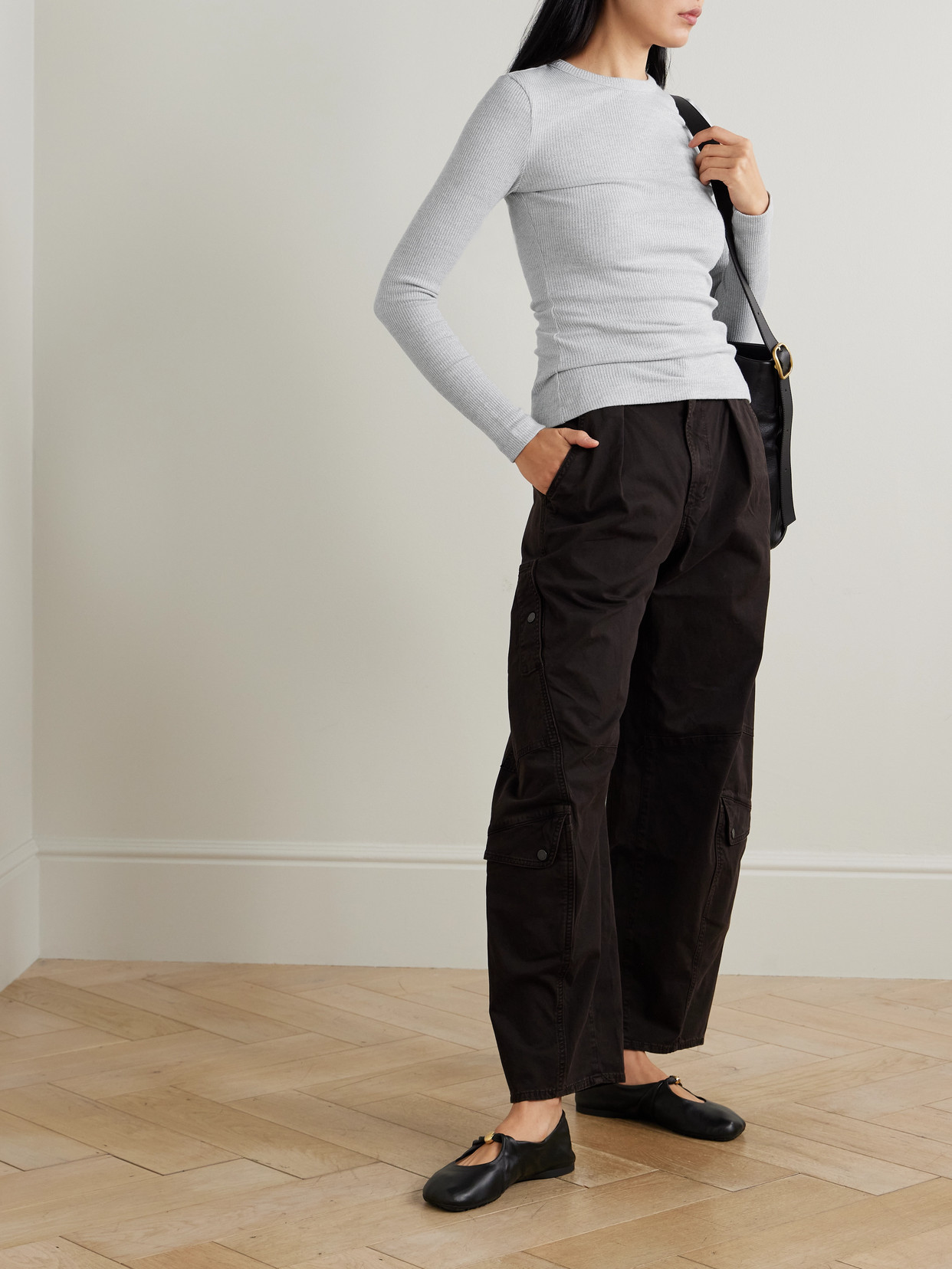 Bina Ribbed Jersey Top