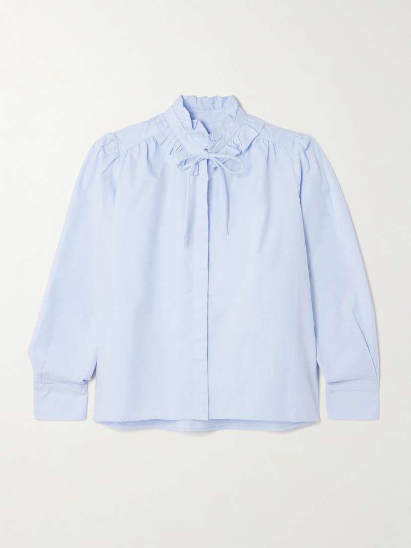 Citizens of Humanity Calista Tie-detailed Ruffled Cotton-poplin Shirt