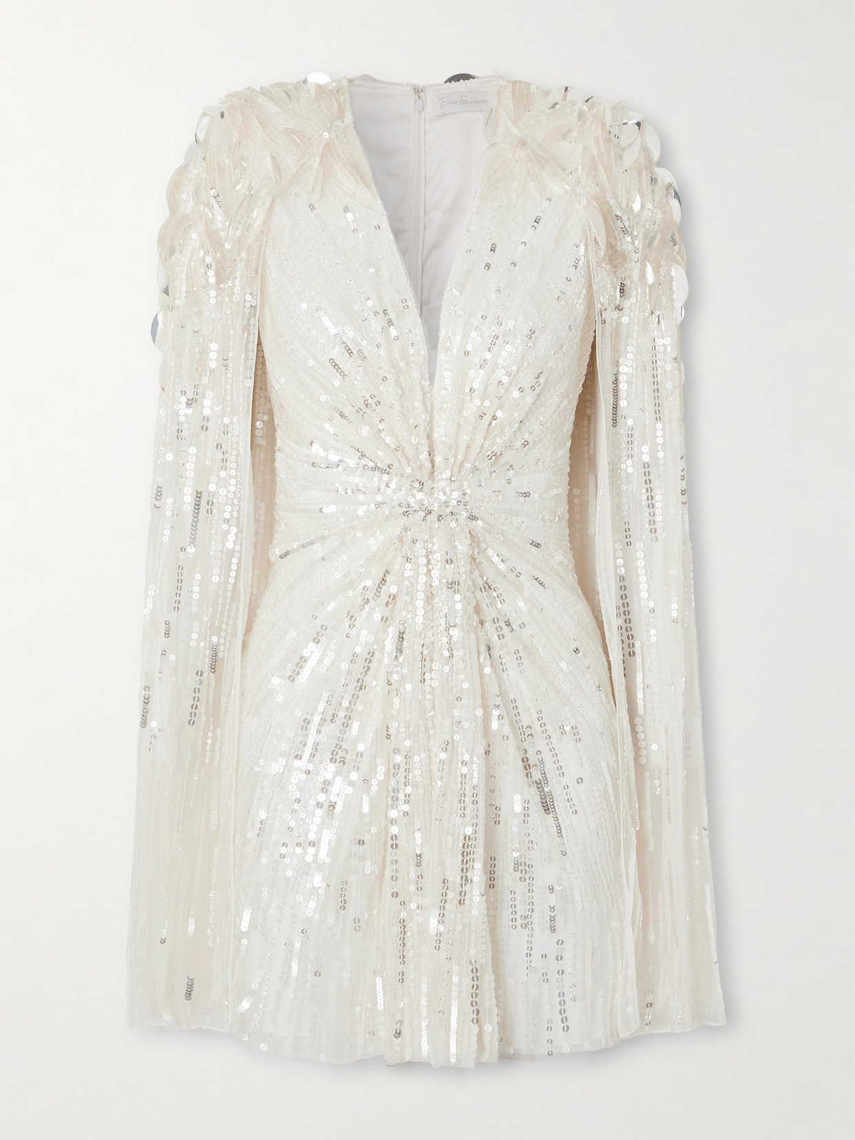 Jenny Packham Lady Love Sequined Tulle Mini Dress In White
