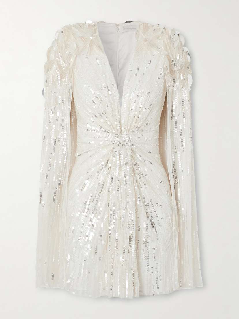 Jenny Packham Lady Love Sequined Tulle Mini Dress