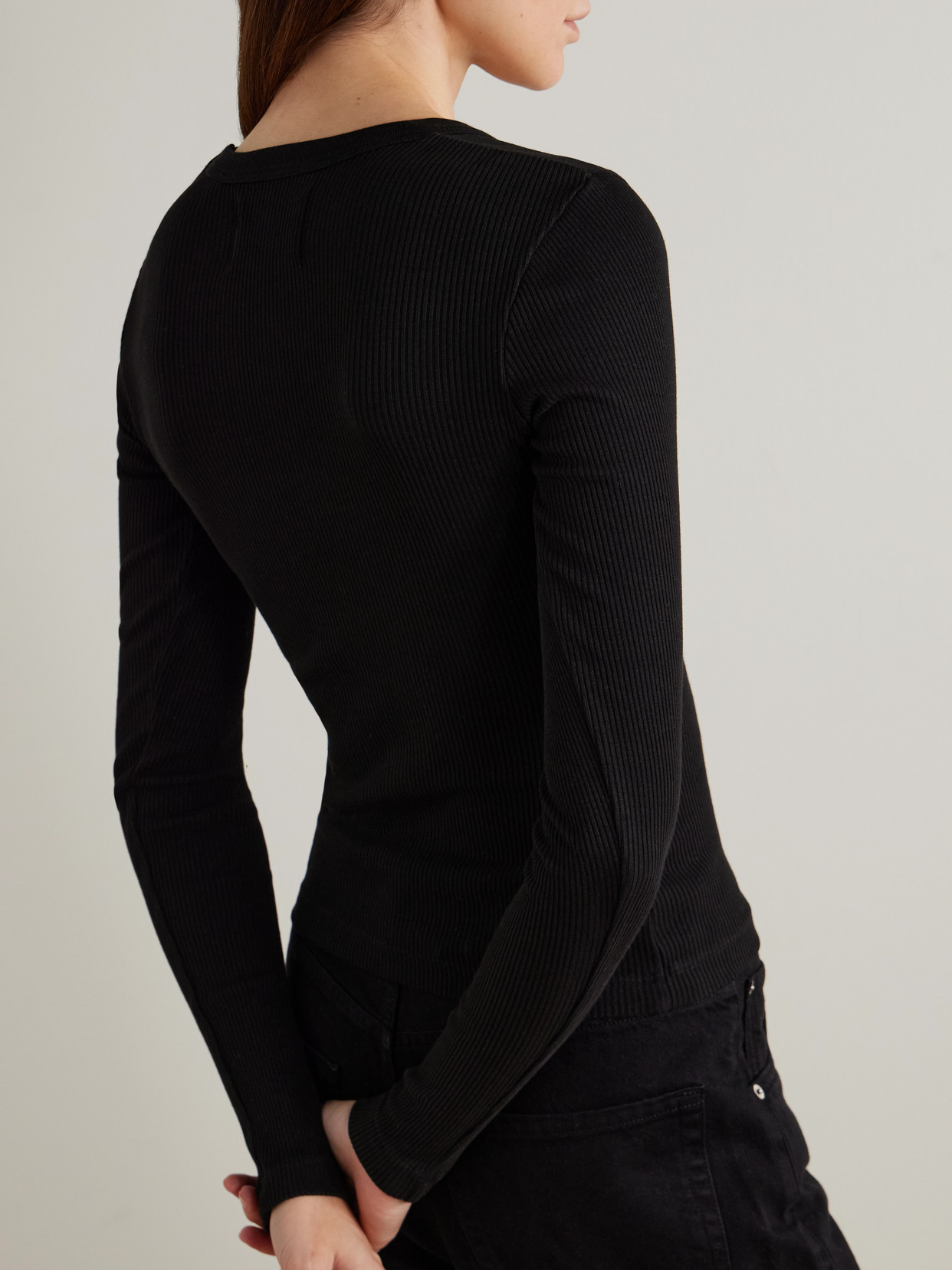 Mara Ribbed Stretch Cotton And Lyocell-Blend Jersey Top