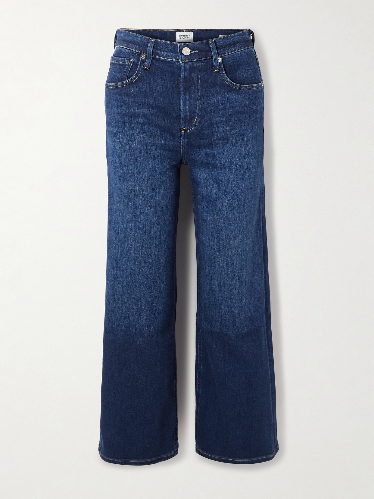 Citizen Of Humanity Lyra Cropped High-rise Wide-leg Jeans In Blue