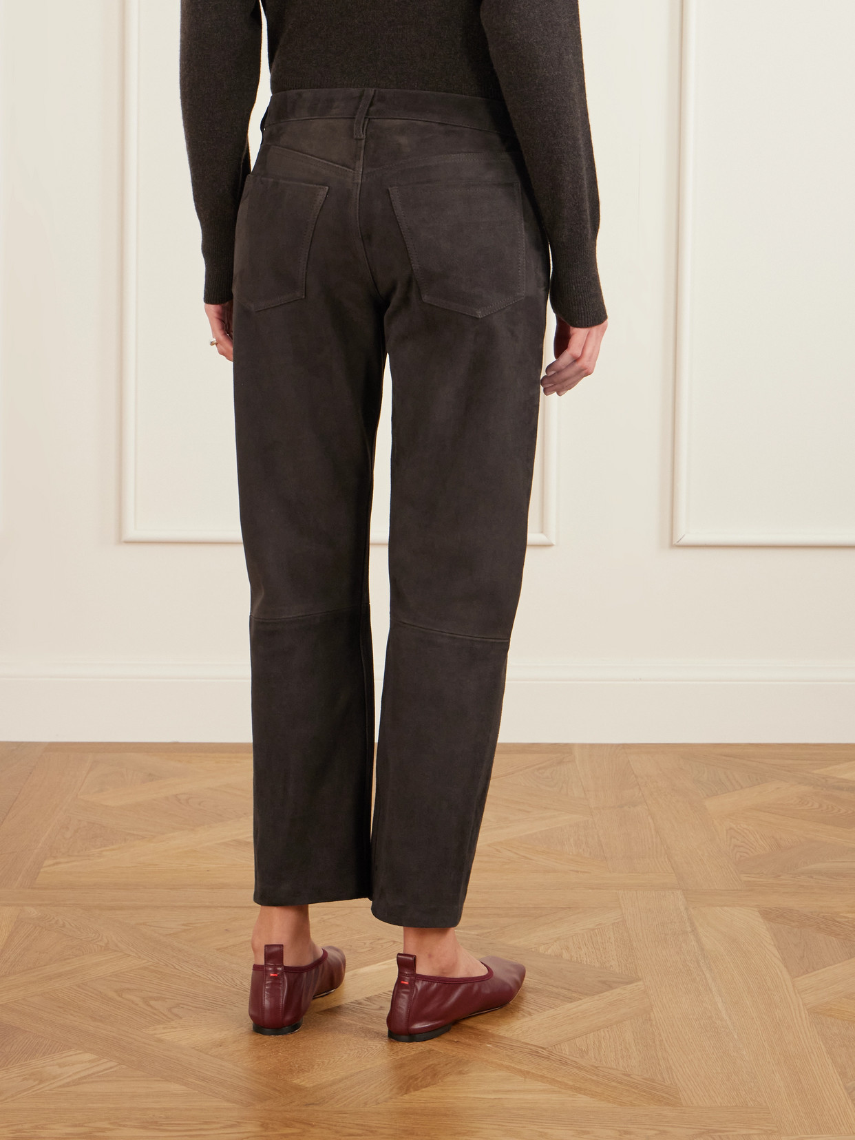 Citizen Of Humanity Winslow Suede Straight-leg Pants In Brown