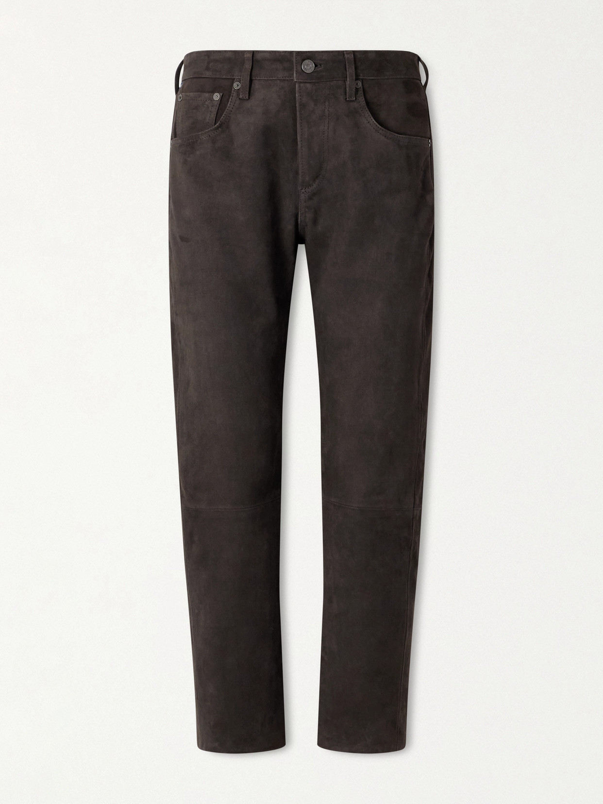 Citizen Of Humanity Winslow Suede Straight-leg Pants In Brown
