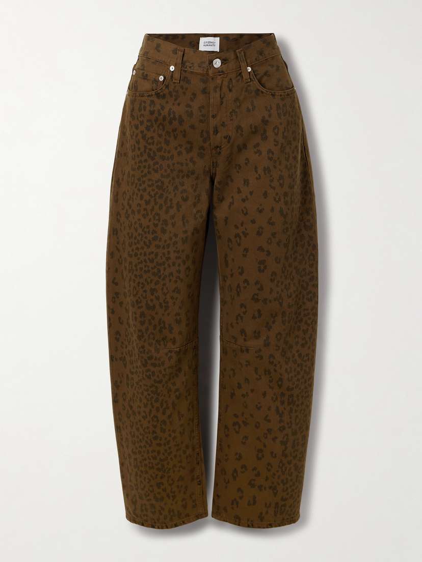 Citizens of Humanity Miro Long Leopard-print Mid-rise Barrel-leg Jeans
