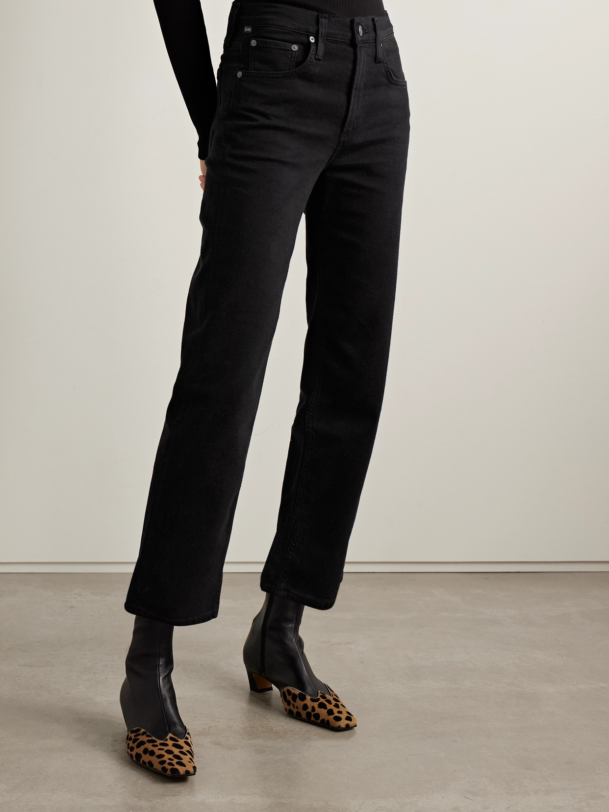 Citizen Of Humanity Delfina High-rise Straight-leg Jeans In Black